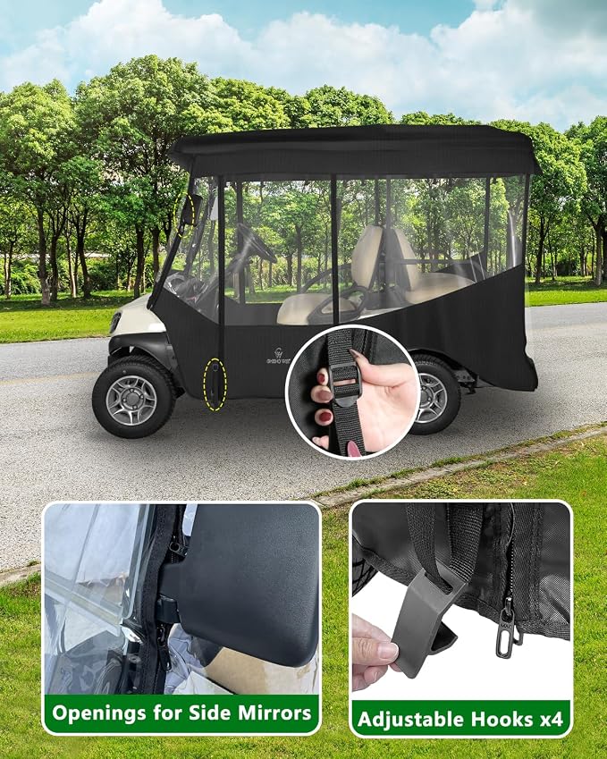Golf Cart Enclosure 4 Passenger Extended Roof 88 inch - Image 5