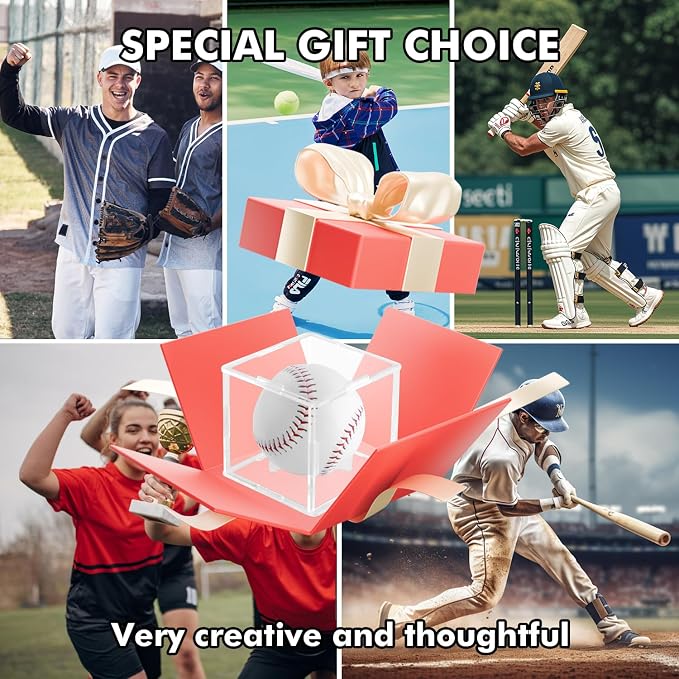 2 Pack Assembled Baseball Display Case, UV-Blocking Acrylic Baseball Holder - Image 8