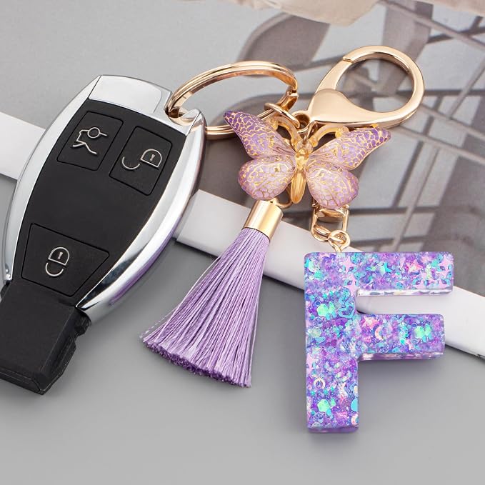 Suweibuke Colourful Cute Initial Letter Keychains - Image 2