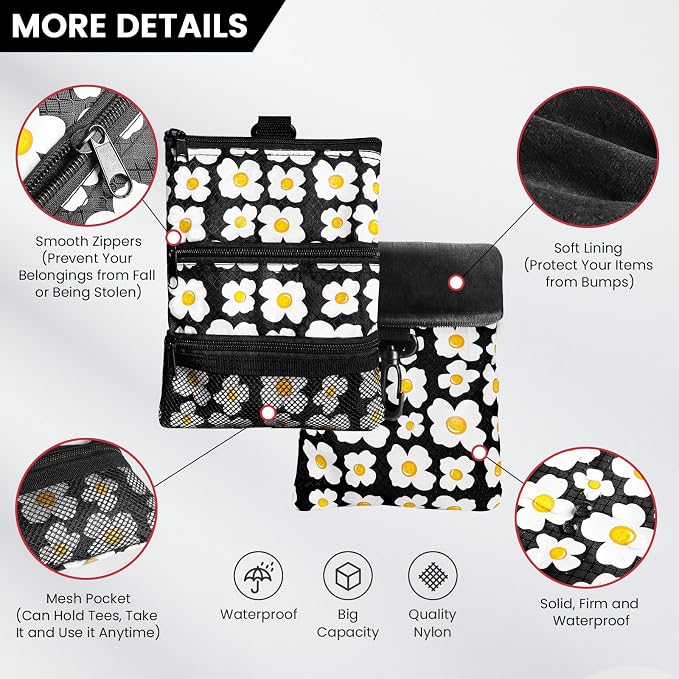 Golf Bag Accessories Valuables Pouch Bags Multi Pocket Zipper Hook - Image 2