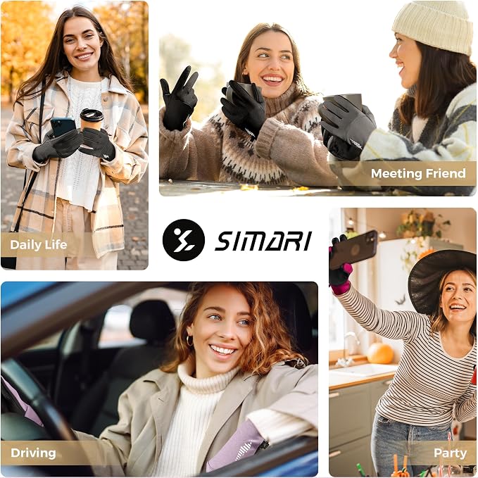 SIMARI Winter Gloves for Women, TouchScreen Water-Resistant Warm Thermal Gloves - Image 6