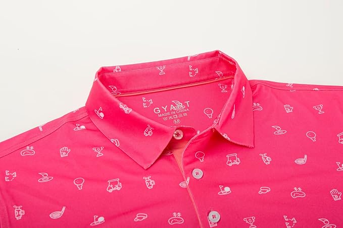 Mens Golf Shirts Quick Dry Moisture Wicking Casual Short Sleeve Performance - Image 2