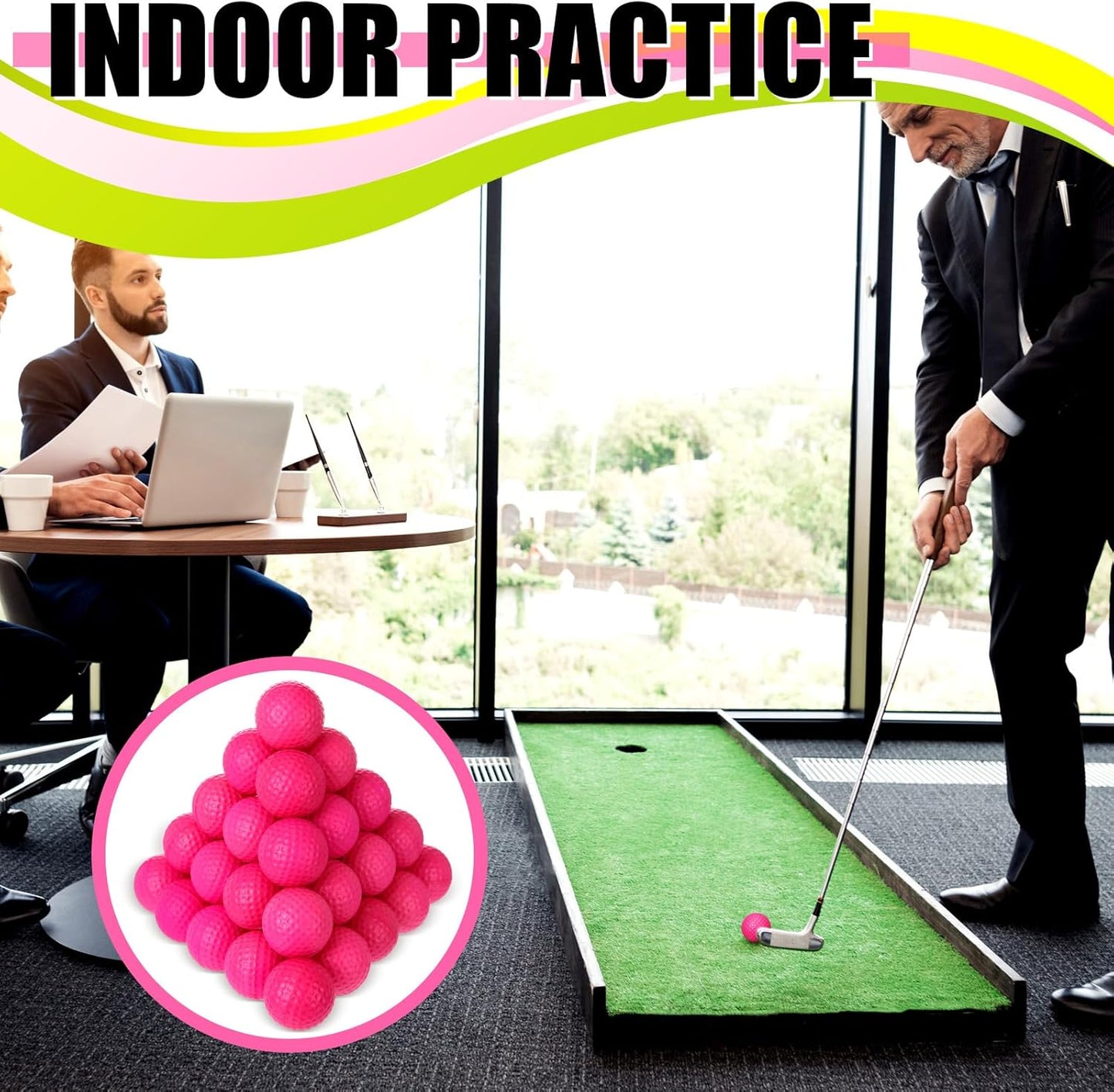 200 Pcs Foam Golf Practice Balls Bulk Realistic Feel Limited Flight Training Balls Soft for Outdoor Swing Indoor Backyard Training