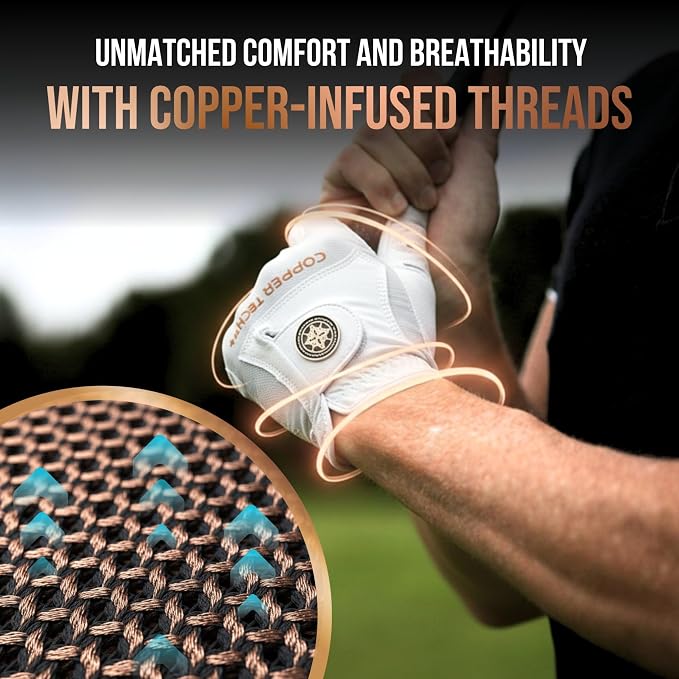 Copper Tech Golf Gloves Men Right Handed Golfer or Left Handed Golfer | Copper - Image 4
