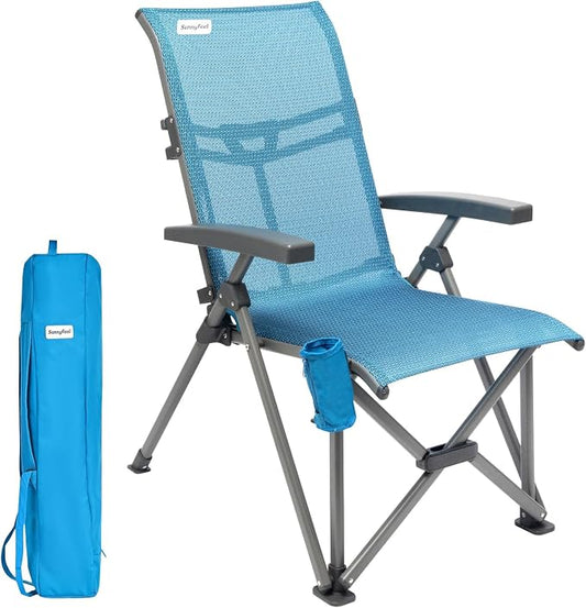 SUNNYFEEL 3-Position Recliner High-Back Camping Chair, Heavy Duty 500lbs by SunnyFeelCamping