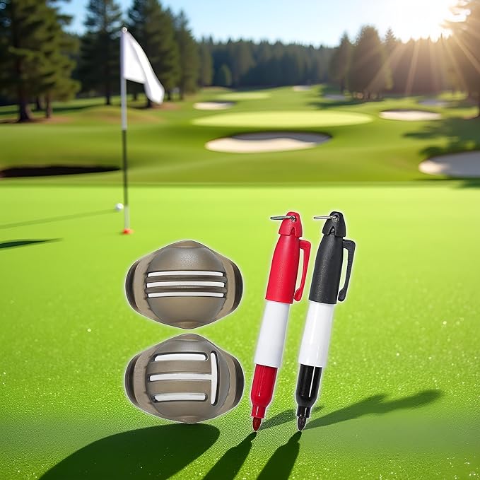 2Pcs Red and Black Golf Ball Line Marker Golf Ball Line Drawing Marker Line - Image 8