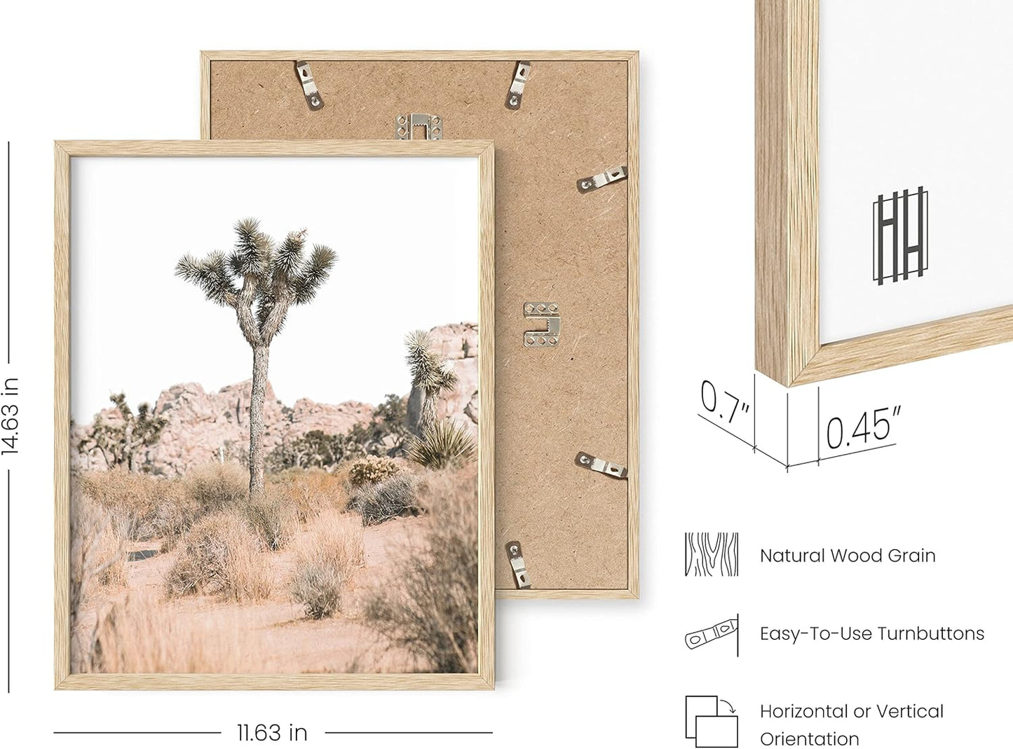 HAUS AND HUES Desert Succulent Wall Art – Set of 6 Botanical Cactus Prints, Cactus and Nature Art Decor, Kitchen Wall Prints (Beige Frame, 11x14)