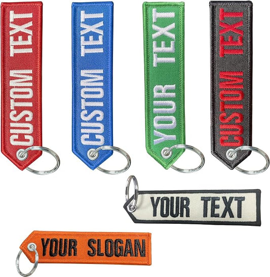 mvcen Custom Keychain, Personalized Keychain 1 PC Car Key Chain Clip Embroidery by mvcen