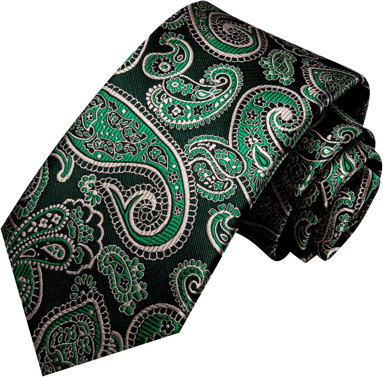 Hi-Tie Men 63inches Tie Set Extra Long Necktie Paisley Tie Pocket Suqare Cufflinks Big and Tall Men Tie