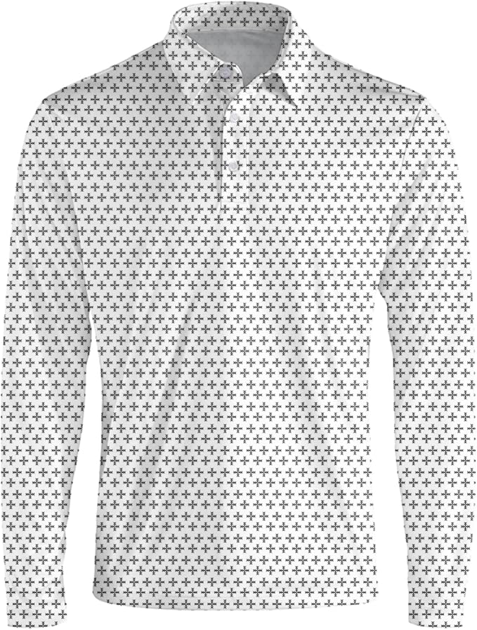 Men's Long Sleeve Golf Shirt Quick Dry 3 Button Work Fishing Outdoor Casual - Image 3