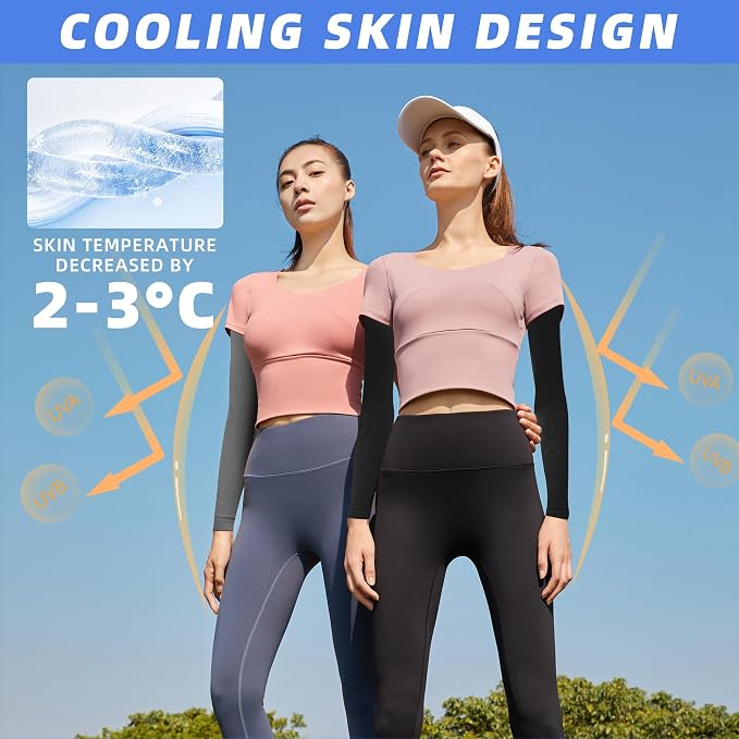 BHYTAKI UV Sun Protection Arm Sleeves, UPF 50 Sports Cooling Arm Compression - Image 5