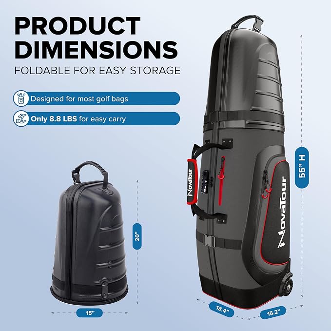 Golf Travel Bag for Airlines: Hard Case Top, Waterproof Zippers, 1680D Oxford - Image 6