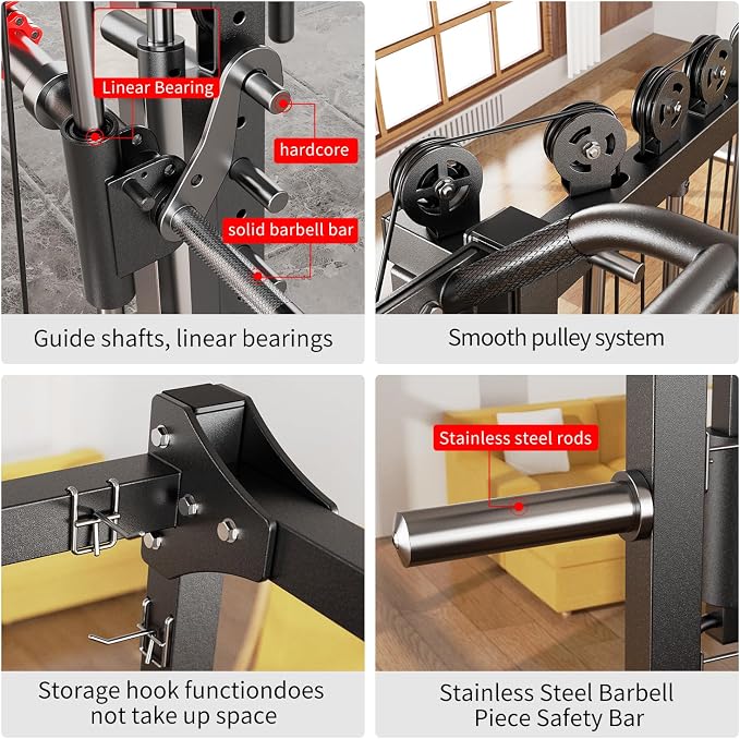 Smith Machine，Multi-Function Squat Rack Power Cage - Image 4