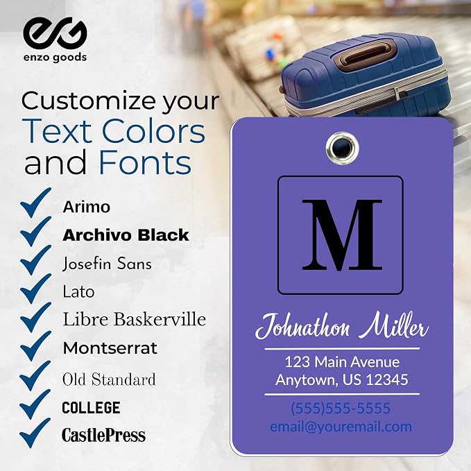 Personalized Luggage Tag | 2 Pack | Custom Luggage Tags - Image 6