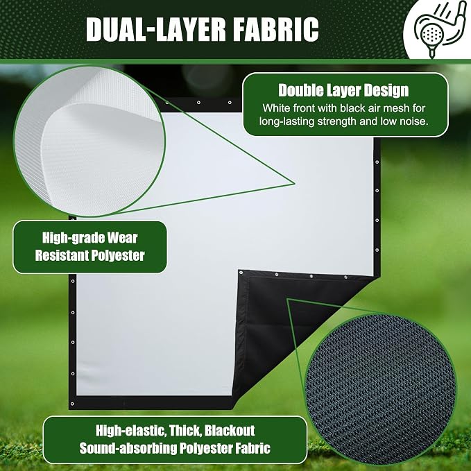 Golf Impact Screen Double Layer – Low Noise on Impact, Durable Grommets - Image 3