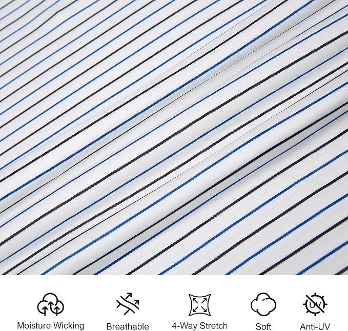 Esabel.C Jacquard Golf Shirts for Men Moisture Wicking Short Sleeve Performance - Image 3