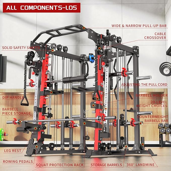 Smith Machine，Multi-Function Squat Rack Power Cage - Image 2