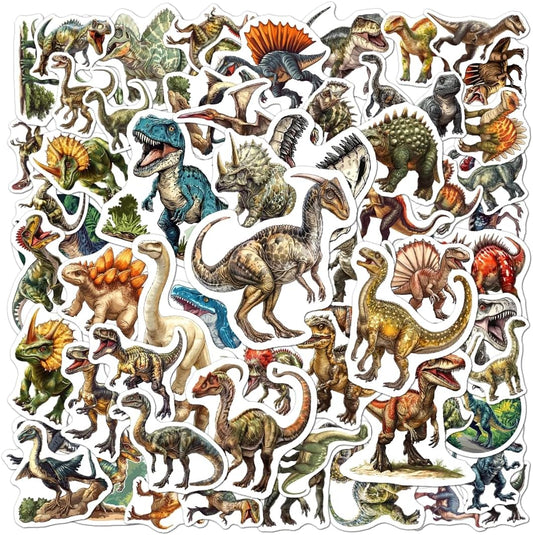 108 PCS Jurassic Dinosaur Vinyl Stickers, Waterproof Dinosaur Stickers for Kids Teens Girls Boys, Cool Dino Decals for Water Bottles, Laptops, Skateboards, Helmets, Scrapbooks