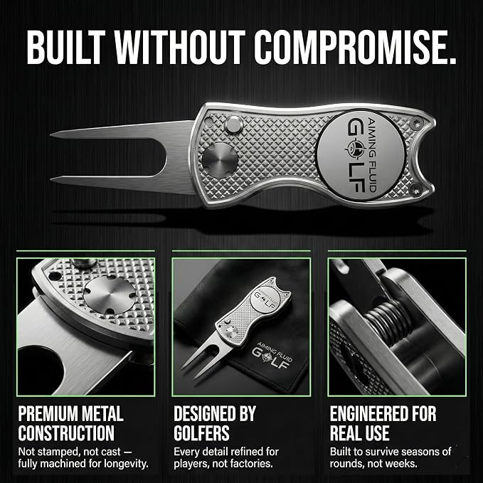 Golf Divot Repair Tool — 5-in-1 Golfing Ball Marker, Pitch Mark Repair - Image 5