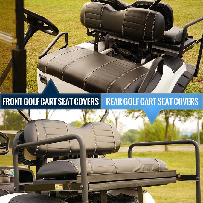 Golf Cart Seat Covers fits Club Car Precedent/DS/EZGO RXV/TXT/Yamaha Front Rear - Image 5
