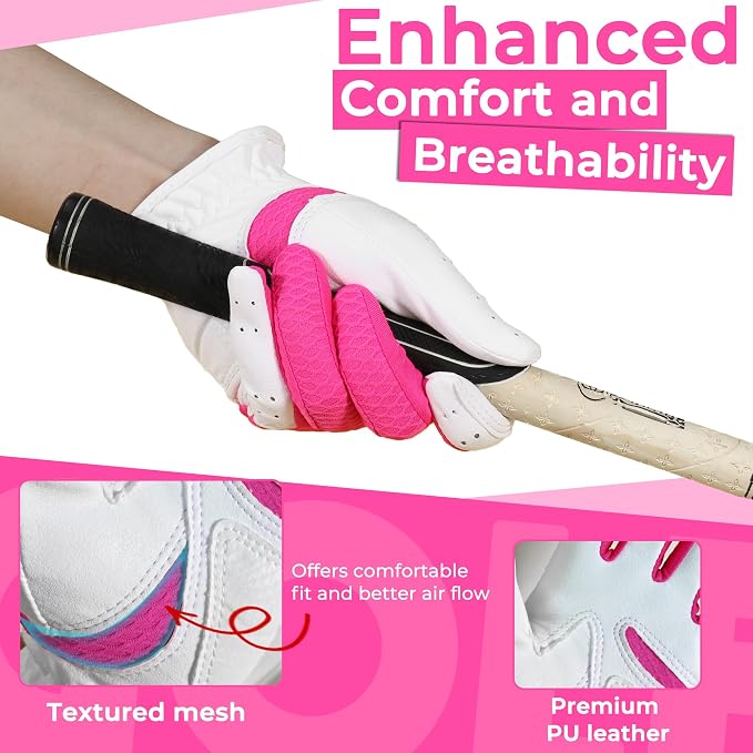 Golf Gloves Mens & Womens Performance Golf Gloves, Luxurious Palm Material - Image 2