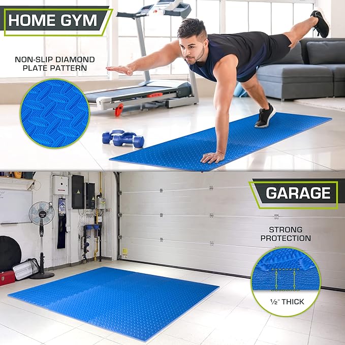 ProsourceFit Puzzle Exercise Mat ½ in, EVA Interlocking Foam Floor Tiles - Image 3