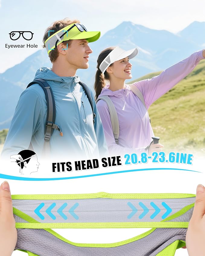 Sports Sun Visor Hats for Women Men Lightweight Breathable Cooling Stretchy - Image 6