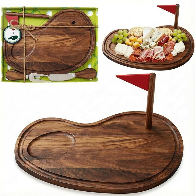 Golf Cheese Board Gift Set Golf Party Favor Prizes Charcuterie Wood Board by Ziliny