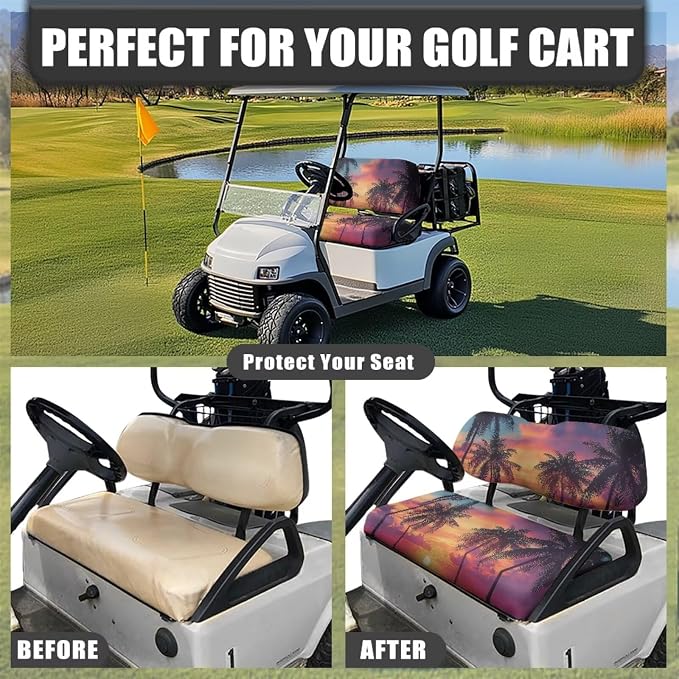 Fashion Print Golf Cart Seat Covers 2 Passenger Golf Cart Backrest Cover Golf - Image 4