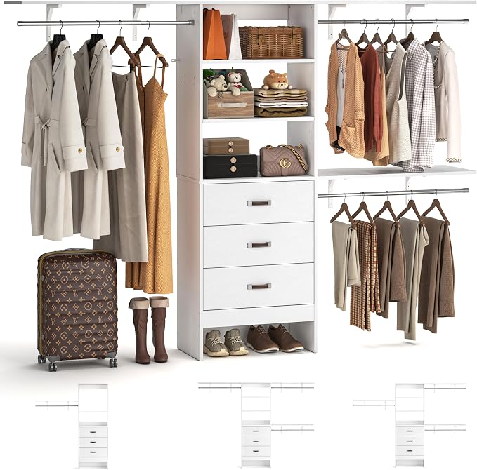8FT Closet System, Wall Mount Bedroom Wardrobe by iSunirm
