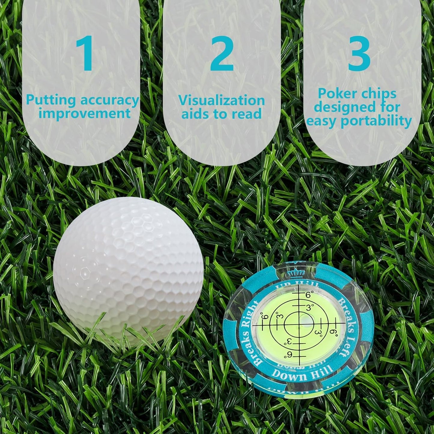 1 Pack 360° Triple Line Golf Ball Marker，Golf Ball Line Marker Tool，Golf Ball Marker Stencil，Alignment Ball Marker，Golf Accessories
