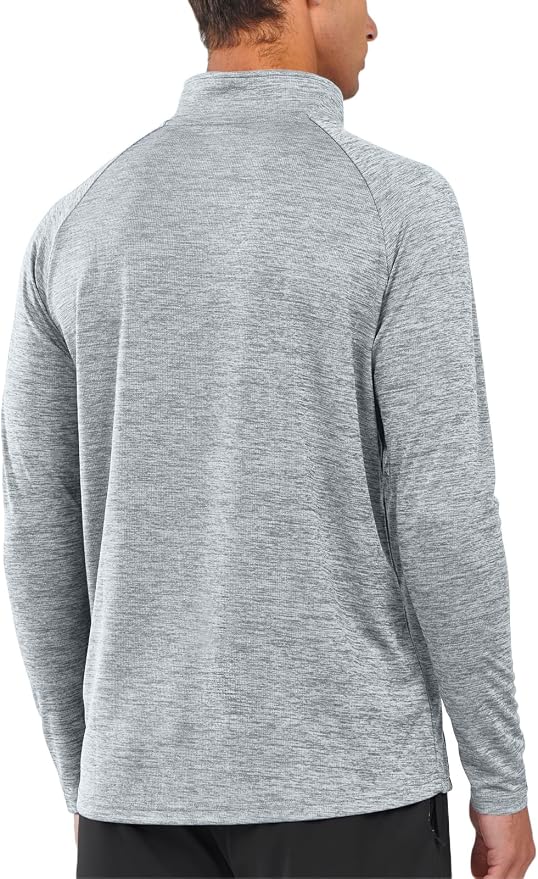 NORTHYARD Quarter Zip Pullover Men Running Shirt Long Sleeve Moisture Wicking - Image 3