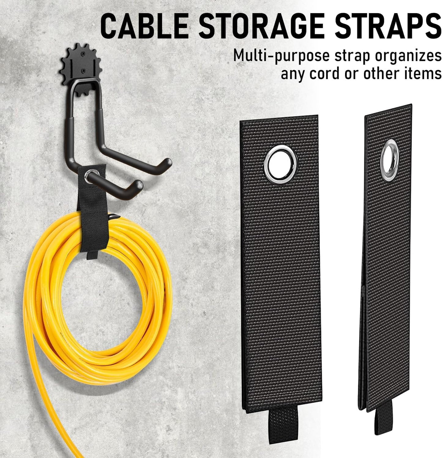 20 Pack Garage Heavy Duty Steel Hooks, Durable Storage Utility Wall Mount Holder with PVC Anti-Slip Coating for Hanging Garden Chairs, Ropes, Power Tools, Bike, Ladder and Warehouse