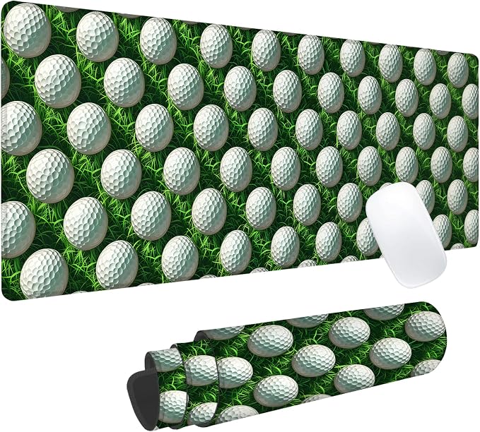 Golf Ball Gaming Mouse Pad, Office Desk Mat, Anti-Slip Rubber Base Cool by cromcu