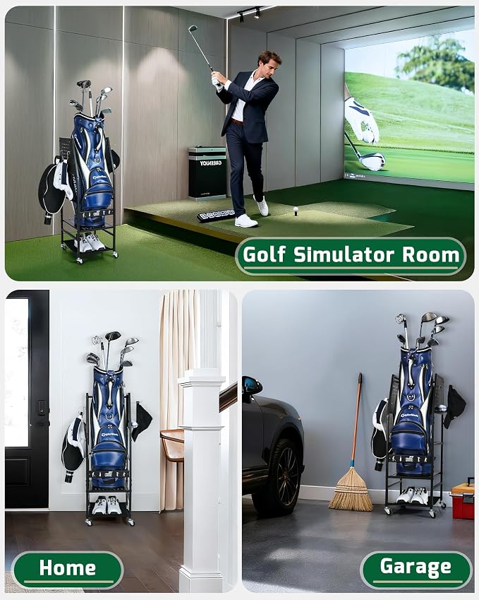 Mythinglogic Golf Bag Storage Organizer, Extra Large Golf Storage Stand - Image 2