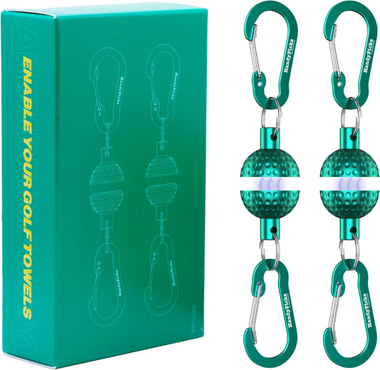 Handy Picks Magnetic Clip for Golf Towels, Original Mini Golf Ball Design, Industrial Neodymium Magnet for Strong Hold to Cart or Clubs, Essential Golf Accessory for Golf Lovers