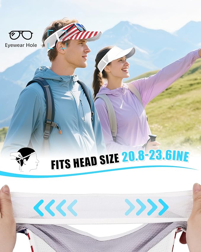 Sports Sun Visor Hats for Women Men Lightweight Breathable Cooling Stretchy - Image 6