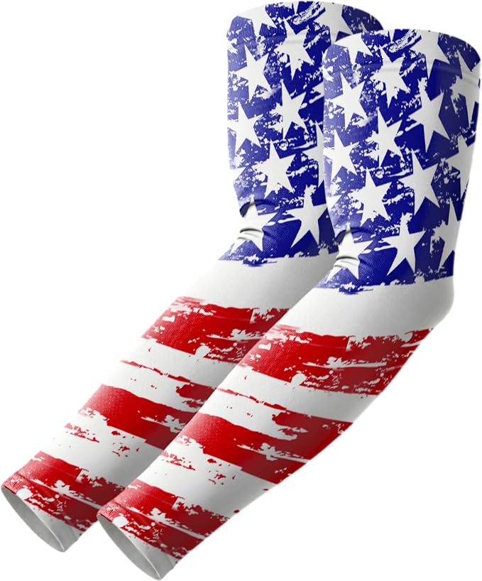 Flag Arm Sleeves, Cooling Sun Protection Compression by Cyperock
