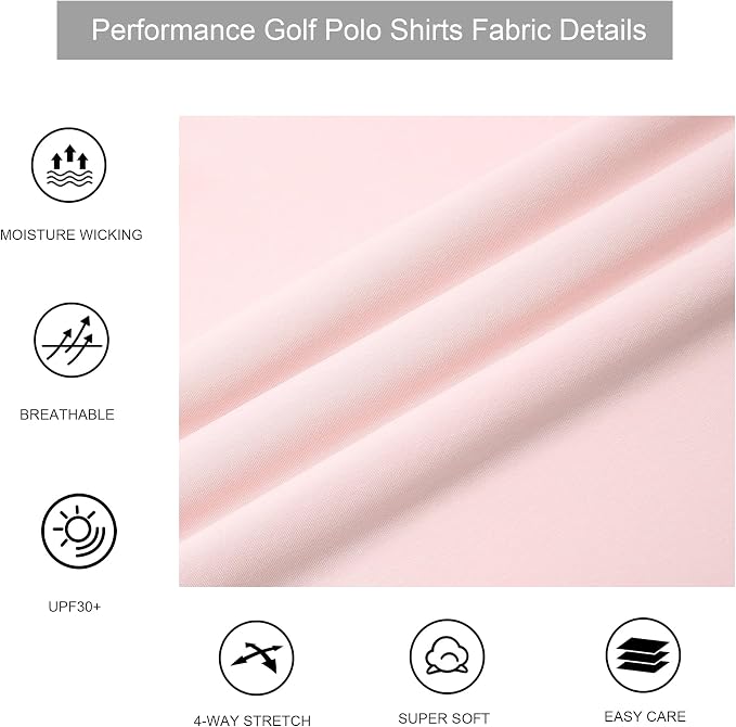 Alex Vando Mens Golf Shirt Moisture Wicking Quick-Dry Short Sleeve Casual Polo - Image 4