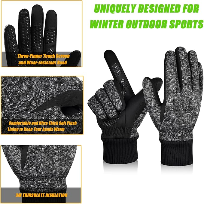 MOREOK Winter Gloves for Men/Women -10°F 3M Thinsulate Warm Touch Screen Snow - Image 3
