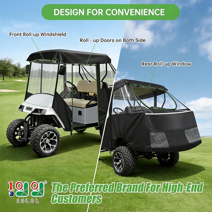 10L0L 2/4 Passenger Golf Cart Driving Enclosure - Image 2