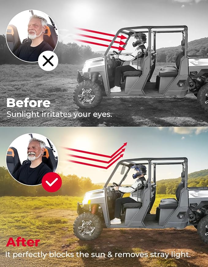 KEMIMOTO UTV Magnetic Sun Visor Compatible - Image 5