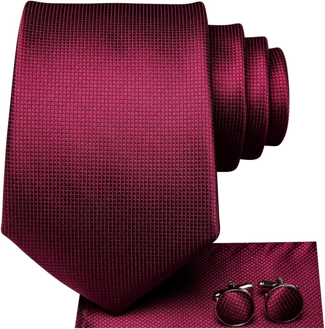 Hi-Tie Men 63inches Tie Set Extra Long Necktie Paisley Tie Pocket Suqare Cufflinks Big and Tall Men Tie