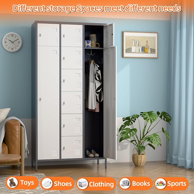 METAN Metal Locker for School Office Gym Bedroom, 10 Doors Steel Storage Locker - Image 5