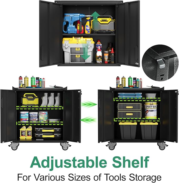 Metal Tool Cabinet, Garage Storage Cabinet System, Wall Cabinet & Locking - Image 4