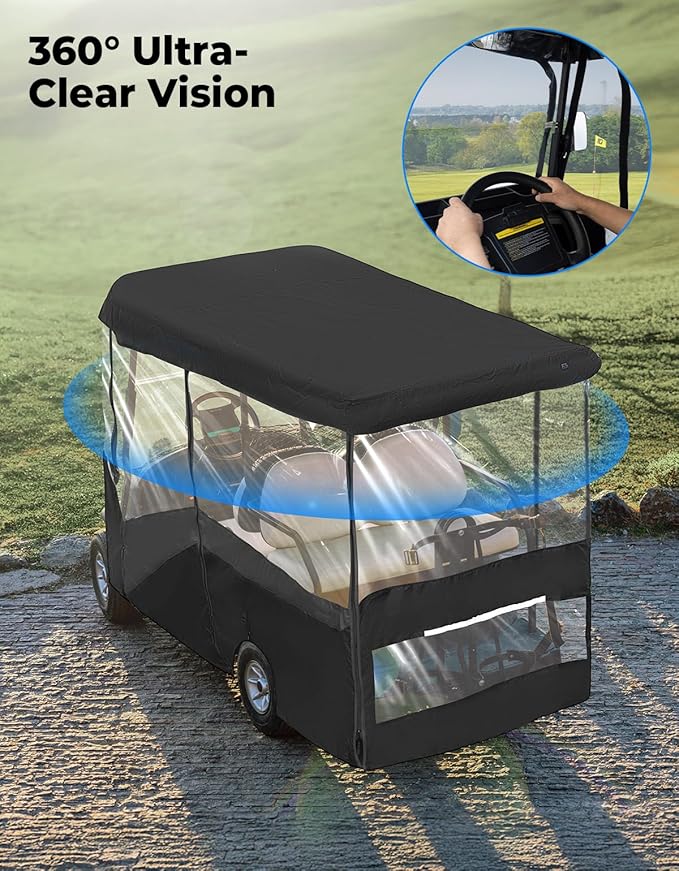 KEMIMOTO Golf Cart Enclosure, 4&6 Passenger Golf Cart Rain Cover, 600D - Image 2