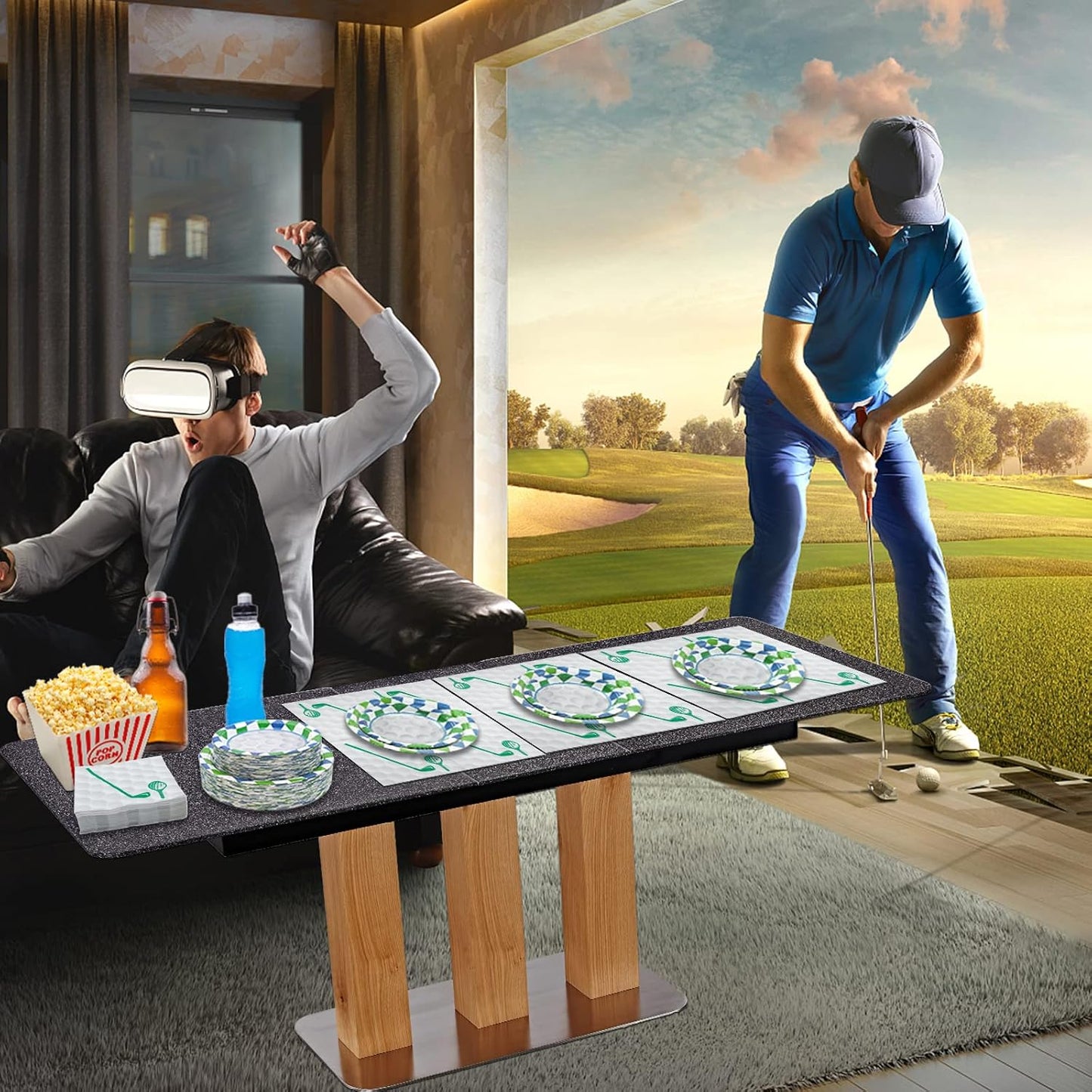 180Pcs Golf Party Supplies Paper Plates and Napkins Serve 60 Disposable Tableware Set for Birthday Party Decorations Game Day Family School Holiday Sports Events