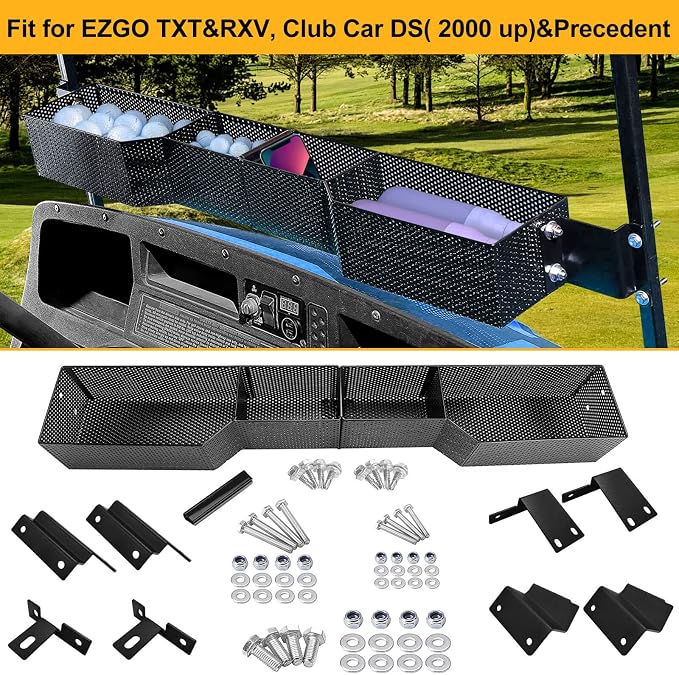 Golf Cart Basket Front Inner Fit EZGO TXT & RXV, Club Car Precedent&DS Golf - Image 3