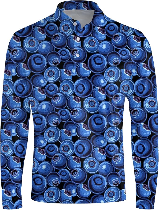 Men's Long Sleeve Golf Shirt Quick Dry 3 Button Work Fishing Outdoor Casual - Image 3