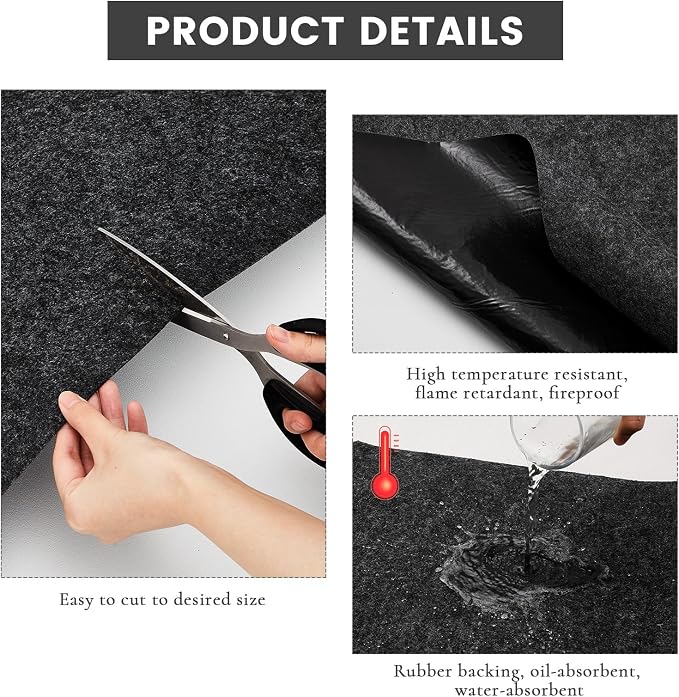 Tinideya 2 Pcs 32 x 60 Inch 3mm Thick Oil Spill Mat - Image 4
